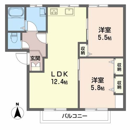 カルテット北斎院　A棟の物件間取画像